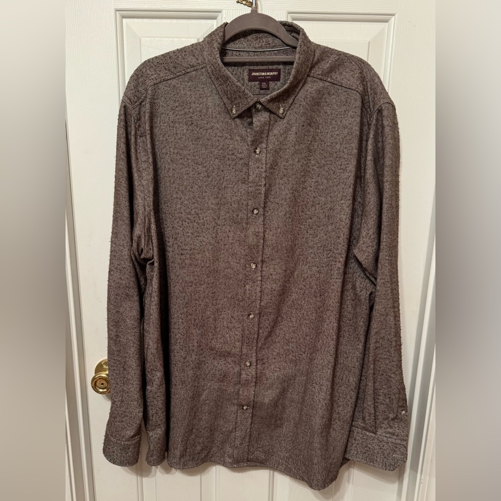 JOHNSTON & MURPHY / Brushed Heathered Woven Shirts Size XXL